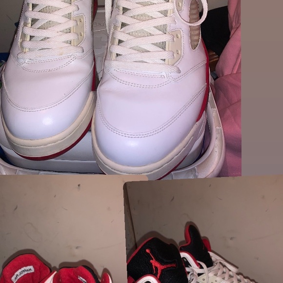 Jordan Athletic Shoes White and Red